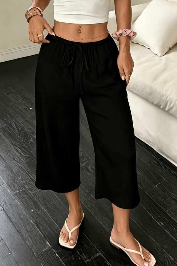Elegant Cropped Summer Pants Loose