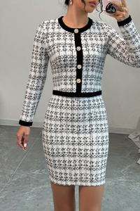 Chic Checkered Blazer Set