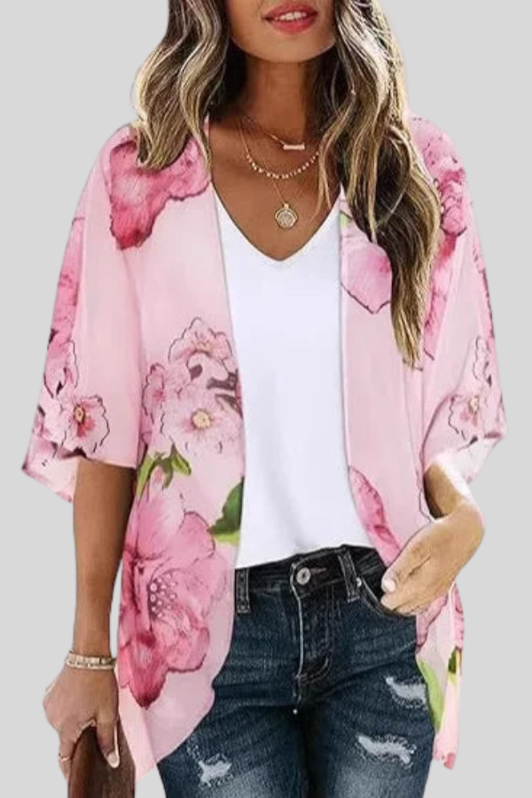 Floral Bubble Sleeve Blouse