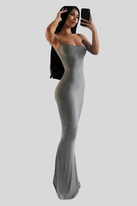 Luxury Halter Neck Keyhole Maxi Dresses