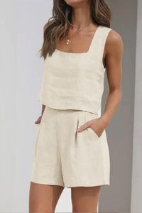 Airy Linen Shorts Set