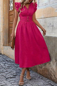 Bohemian Pleated Midi Dresses Chic