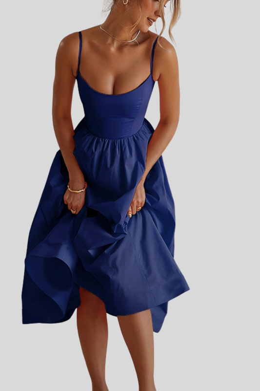 Feminine Pleated Midi Dresses Elegant