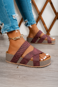 Vintage Woven Platform Summer Slippers