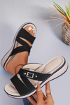 Cross Strap Comfort Slip On Sandals