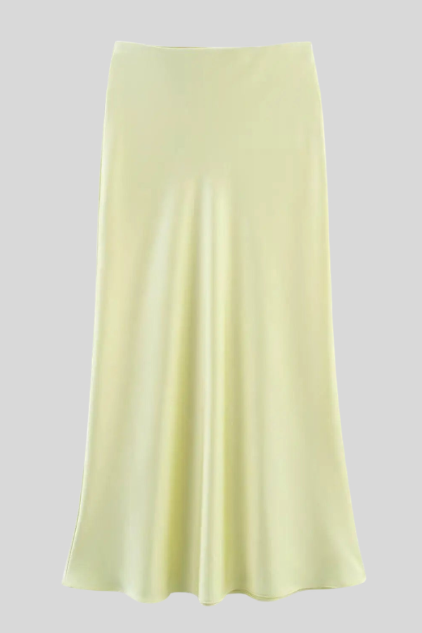 Elegant Satin High Waist Skirt