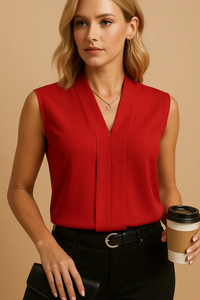 Draped Sleeveless Formal Top