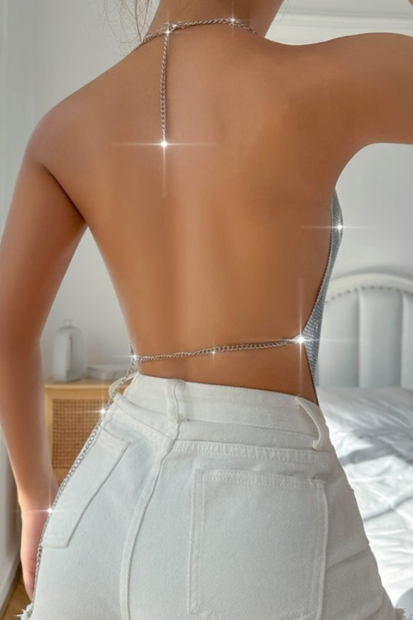 Gleaming Sequin Crop Top