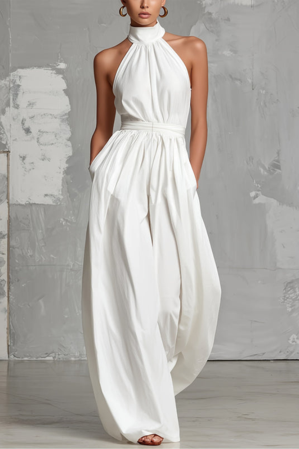 Elegantes rückenfreies Tanktop mit Gürtel