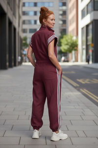Relaxed Stripe Panel Jumpsuit