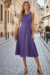 Sleeveless A-Line Midi Dress