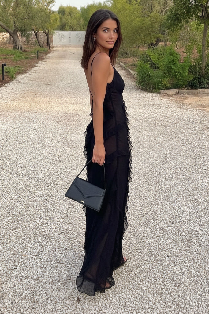 Flowing Ruffle Maxi Dress