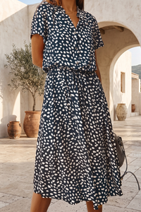 Floral Button Front Midi Dress