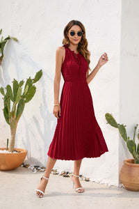 Pleated Halter Neck Dress