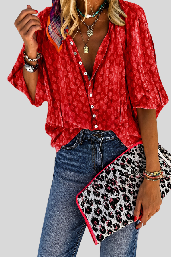 Chic Button Front Summer Blouse