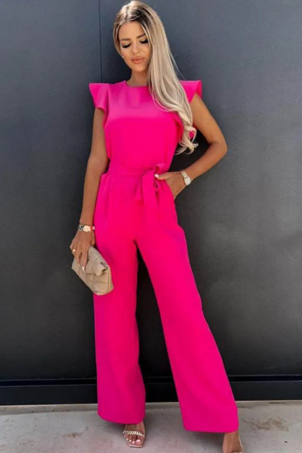 Chic Knit Jumpsuit Open Back