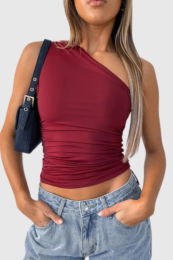 One Shoulder Slim Fit Top