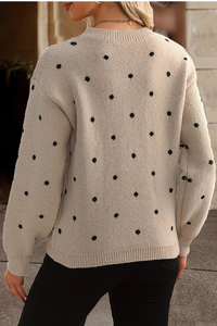 Playful Polka Dot Knit Sweater