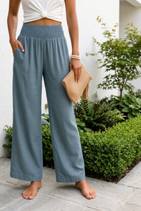 Wide Leg Elastic Waist Pants