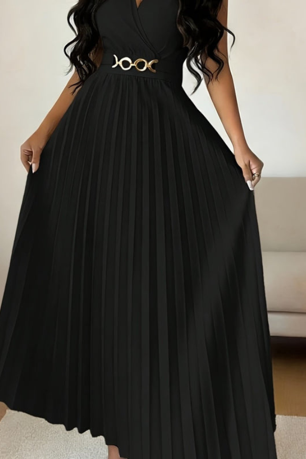 Chic Pleated Square Neck Midi Dresses
