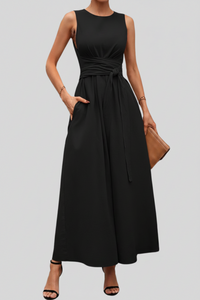 Casual Pleated Square-Neck Midi Dresses