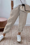 Vacation Cropped Summer Pants Striped