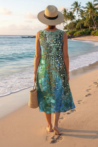 Sleeveless Mosaic Midi Dress