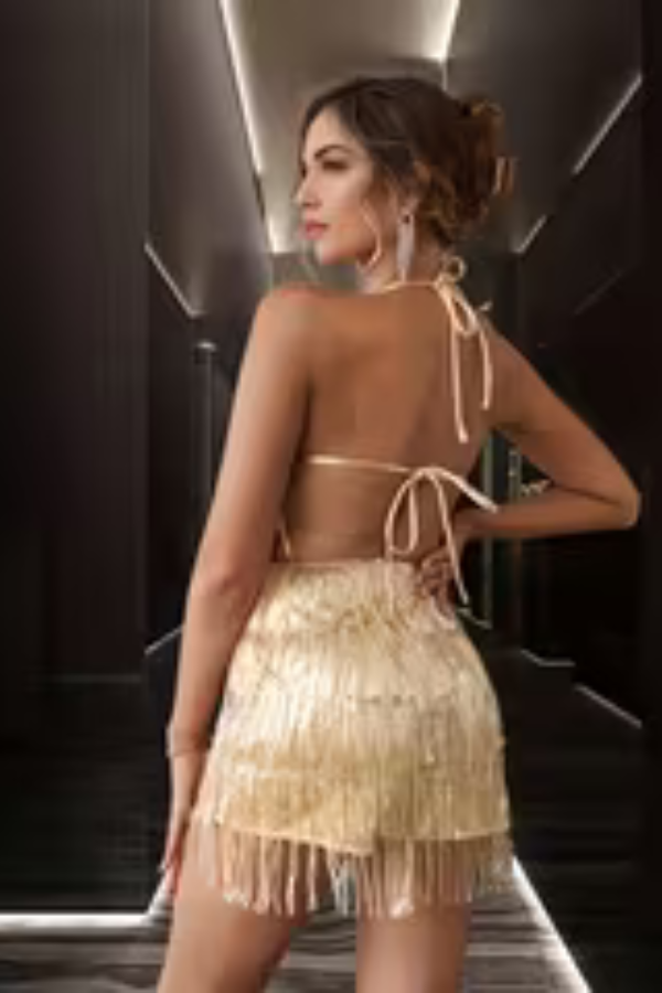 Radiant Sequin Fringe Jumpsuit