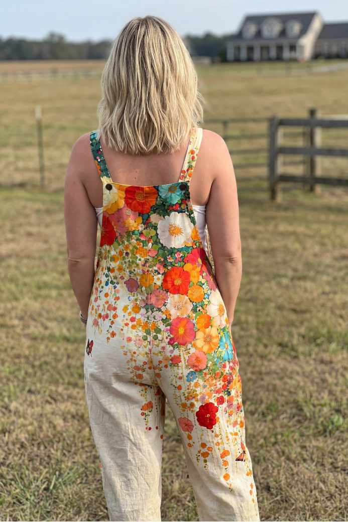 Sleeveless Floral Relaxed Jumpsuit