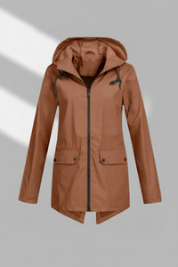 Hooded Longline Zip Front Utility Coat