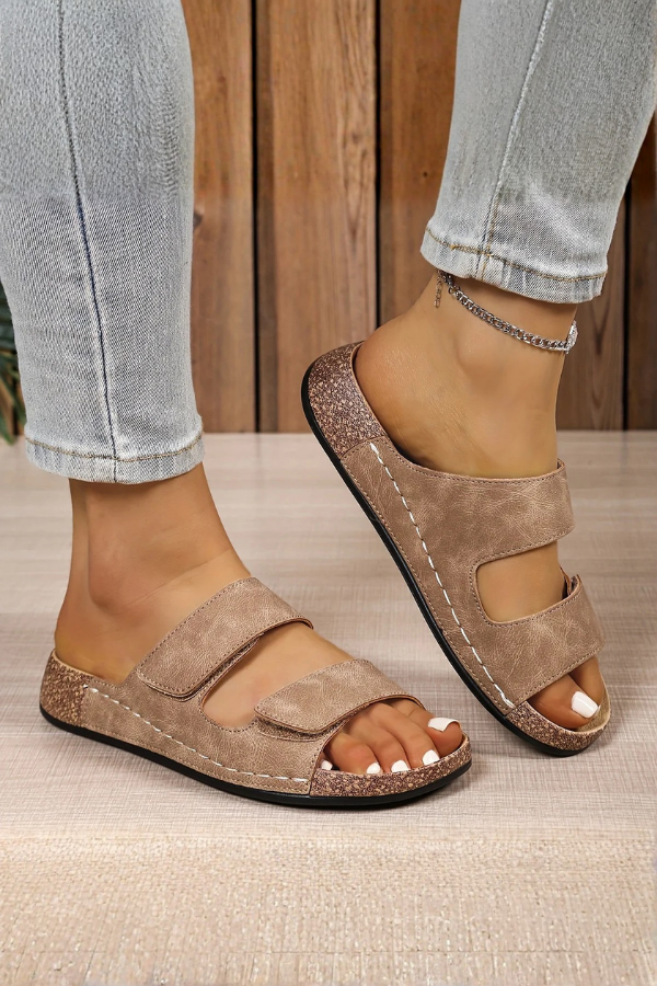 Double Strap Arch Support Slip On Slippers
