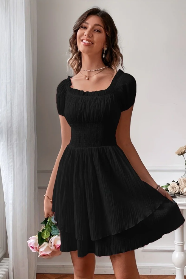 Chic Swing Dress Square Neck