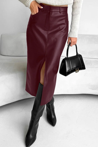 Cozy Wool Midi Skirt