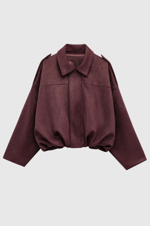 Chic Lapel Bomber Jacket