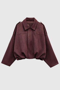 Chic Lapel Bomber Jacket