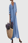 Relaxed V Neck Maxi Dress
