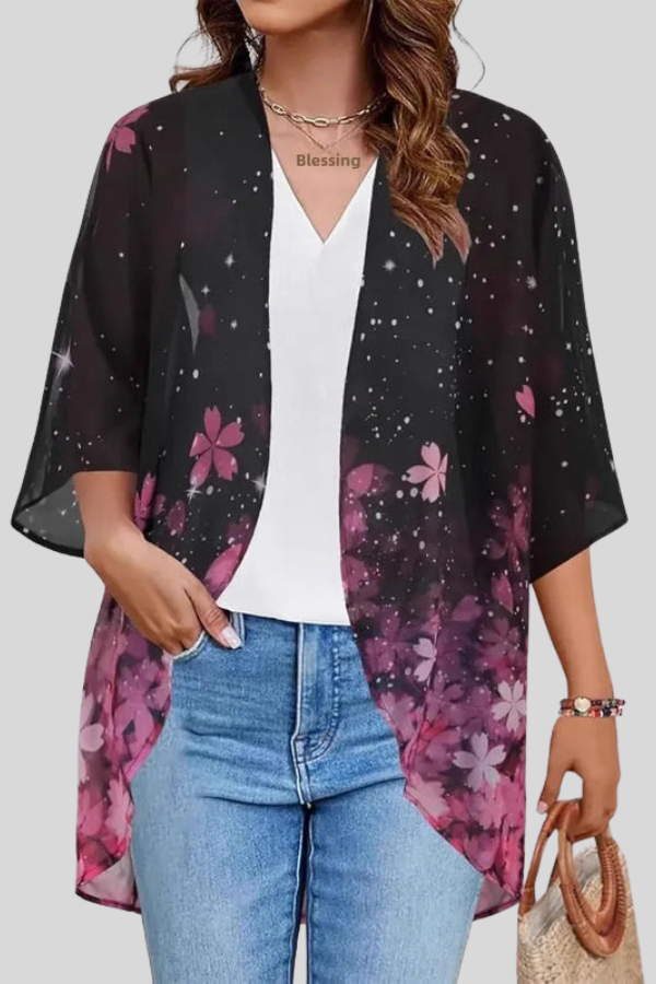 Floral Bubble Sleeve Blouse