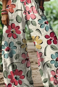 Floral Cropped Summer Pants Vintage