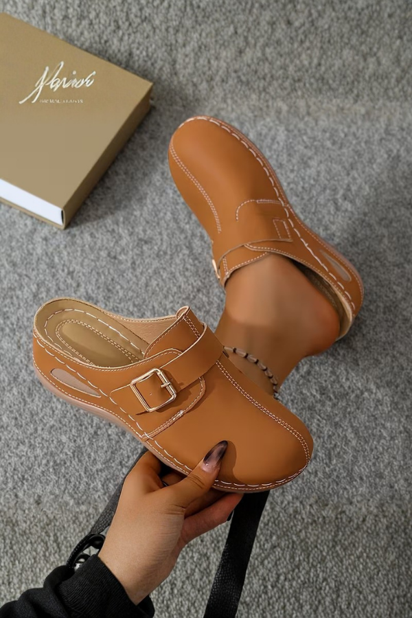 Closed Toe Platform Mule Slippers