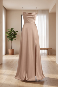 Elegantes Seitenschlitz Lässiges Maxikleid