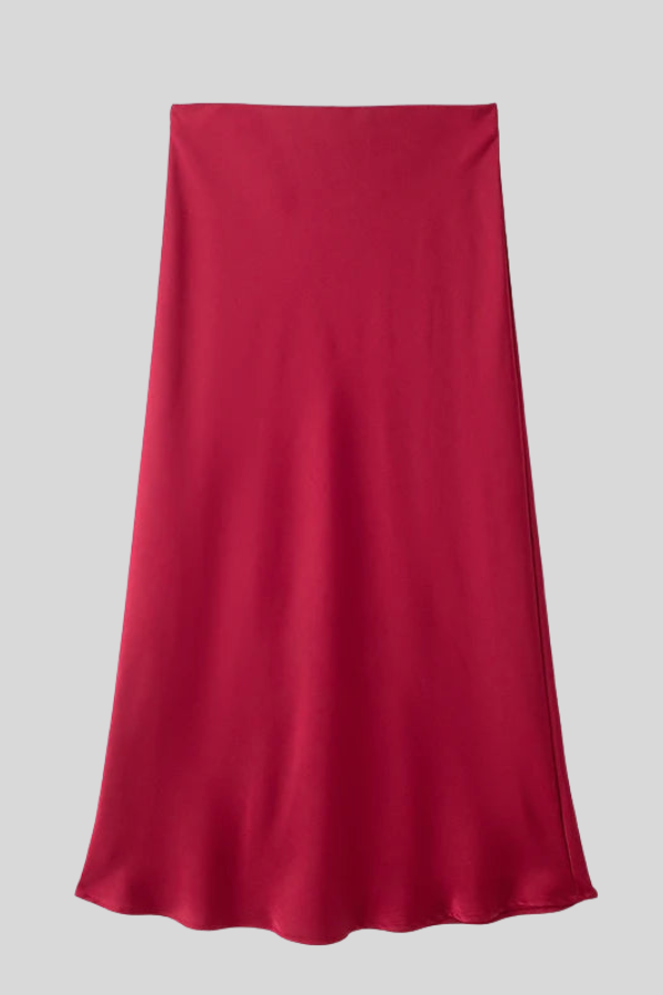 Elegant Satin High Waist Skirt