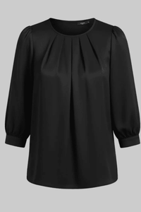 Elegant Pleated Long Sleeve Blouse