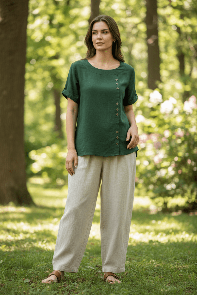 Minimal Round Neck Blouse