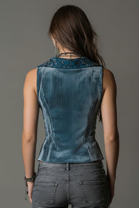 Retro Style Vest with Sophisticated Tailored Silhouette
