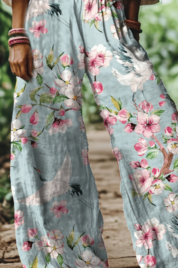 Floral Cropped Summer Pants Vintage