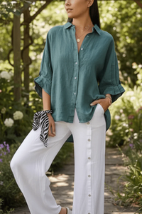 Chic Cropped Puff Sleeve Blouse
