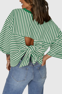Striped Back Bow Summer Top