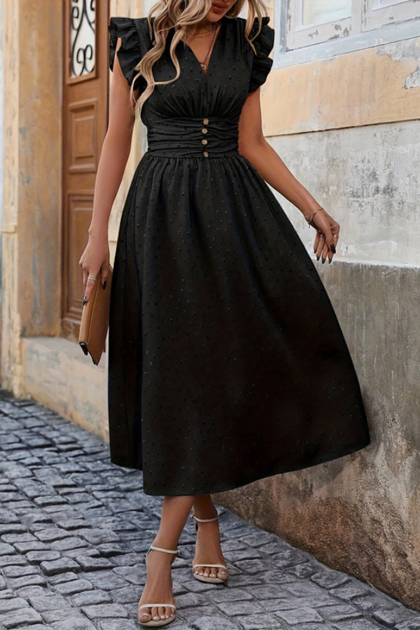 Boho Pleated Midi Dresses Floral