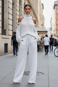 Comfortable Bardot Two-Piece Set
