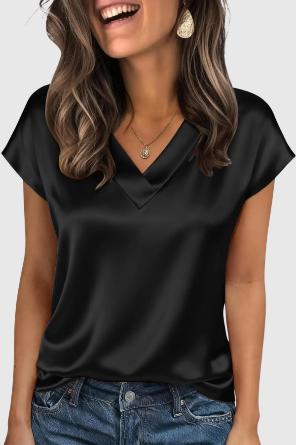 Elegant V Neck Summer Blouse